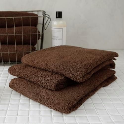 GamachaTowel バスタオル【カカオ 6枚セット】 早く乾く丈夫な薄手タオル 綿100％で肌に優しい 軽くてかさばらず扱いやすい 吸水 速乾 バングラデシュ製 約220g 約60×120cm (カカオ)