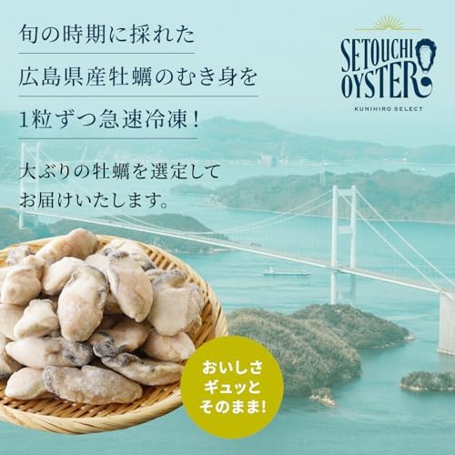 SETOUCHI OYSTER 冷凍かき 広島県産 1.2kg (600g × 2袋 / 解凍後 各510g / 2L) 国産 冷凍牡蠣 (殻無し/むき身/加熱用) 大粒 海鮮