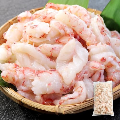 まぐろ処一条 訳あり 赤エビむき身 1kg 生食OK 形不揃い 背ワタ処理済 むきえび [[赤エビ剥き身1kg]