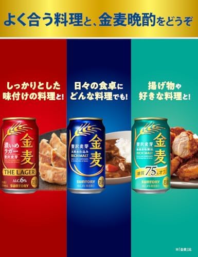 【10月より金麦(発泡酒2)の酒税が上がります】金麦 糖質75%オフ 350ml 24本 [ サントリー ビール 新ジャンル 発泡酒 ]