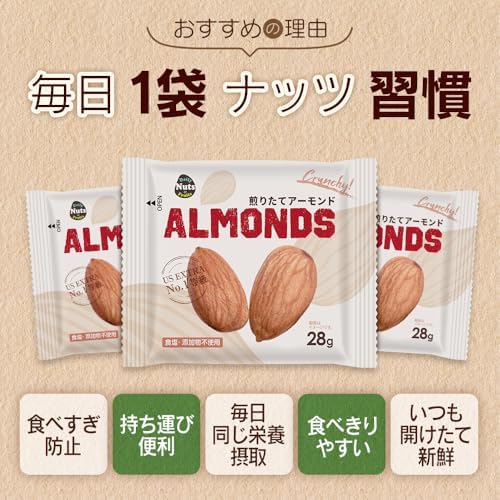 素焼きアーモンド 1.008kg (28g×36袋) USエクストラNo.1等級 カリフォルニア産 産地直輸入 素焼き 煎りたて 食塩不使用 添加物不使用 植物油不使用 おやつ おつまみ