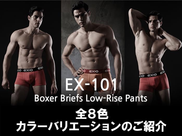 [エクシオ] ボクサーパンツ メンズ 4枚セット 抗菌防臭 吸汗速乾 ストレッチ 前閉じ 前開き ローライズ ボクサーブリーフ 下着 インナー アンダーウェア まとめ買い M-2XL EX-101