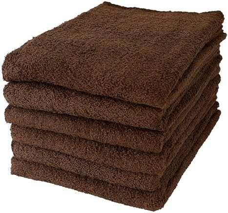 GamachaTowel バスタオル【カカオ 6枚セット】 早く乾く丈夫な薄手タオル 綿100％で肌に優しい 軽くてかさばらず扱いやすい 吸水 速乾 バングラデシュ製 約220g 約60×120cm (カカオ)