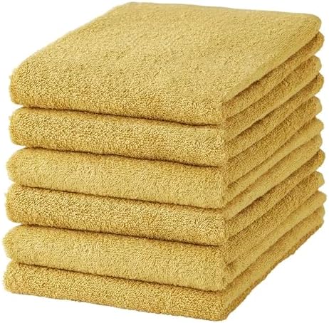 GamachaTowel バスタオル【カカオ 6枚セット】 早く乾く丈夫な薄手タオル 綿100％で肌に優しい 軽くてかさばらず扱いやすい 吸水 速乾 バングラデシュ製 約220g 約60×120cm (カカオ)