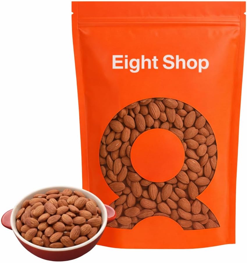 アーモンド 素焼き 1kg 無塩 無添加 チャック付き 等級 ノンパレル種 Eight Shop
