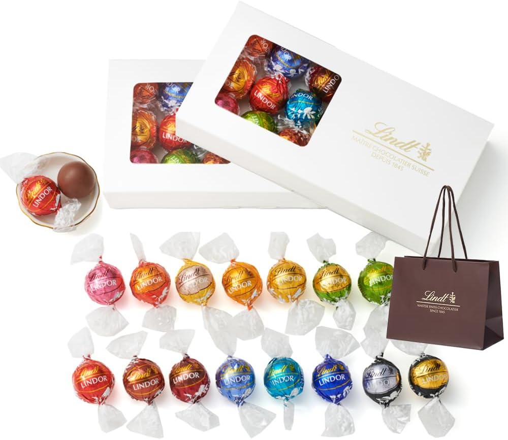【Lindt公式】リンツ Lindt チョコレート リンドール テイスティングセット ピック&ミックス サマー ギフト 16個入 ショッピングバッグS付