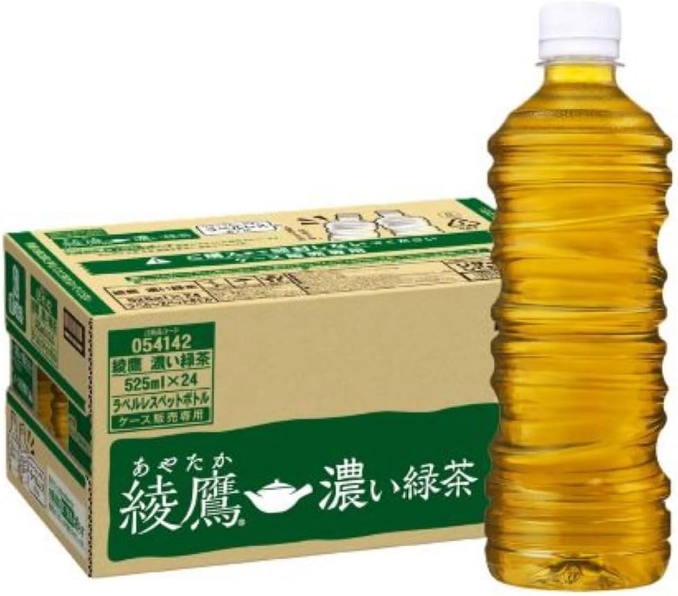 コカ・コーラ 綾鷹 濃い緑茶 ラベルレス 525mlPET ×24本 [機能性表示食品] (× 2)